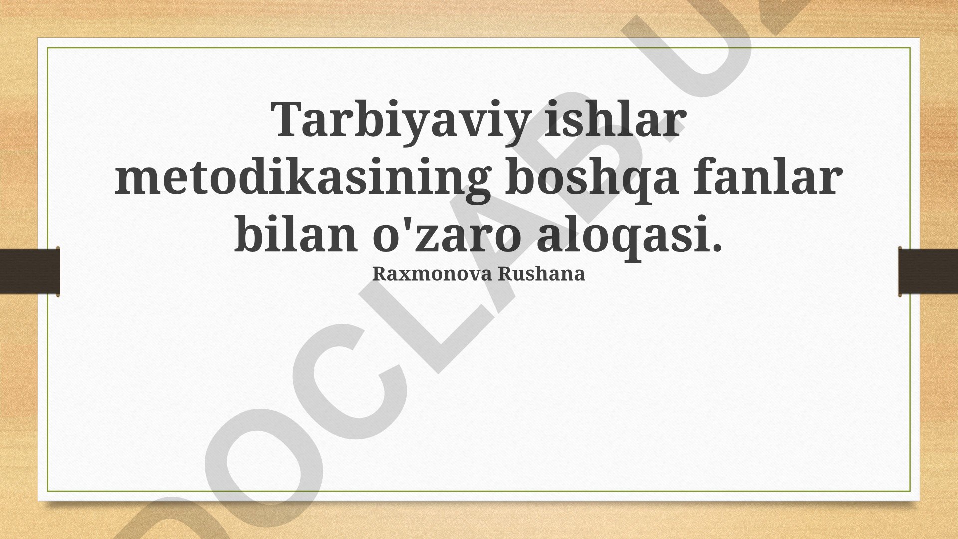 Tarbiyaviy ishlar metodikasining boshqa fanlar bilan o'zaro aloqasi