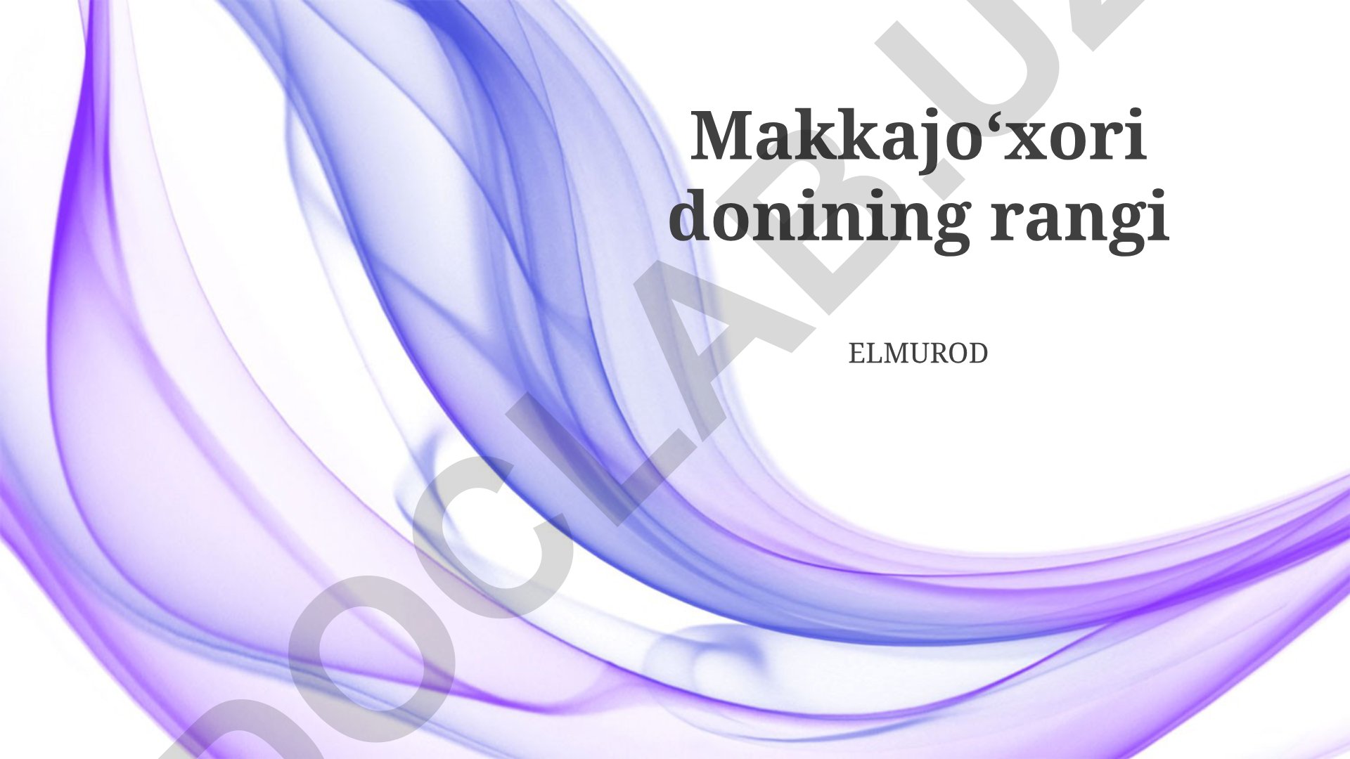 Makkajo'xori donasining rangining xilma-xilligi, genetikasi va amaliy ahamiyati