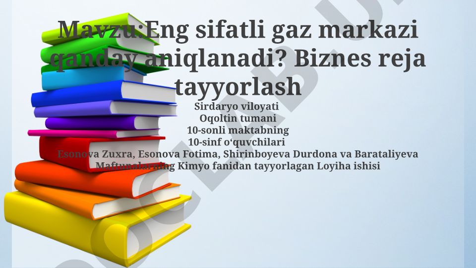 Eng sifatli gaz markazi qanday aniqlanadi? Biznes reja tayyorlash