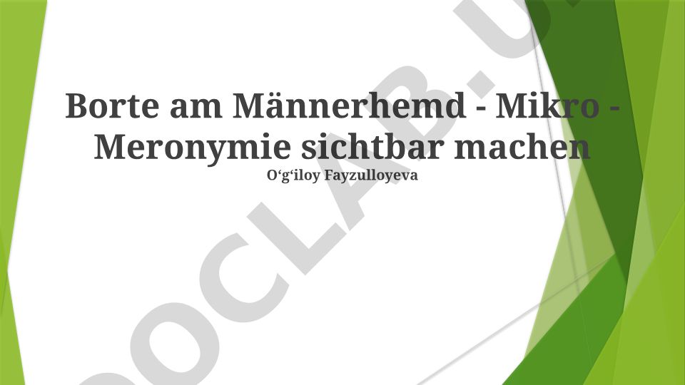 Erkaklar ko'ylaklarida manshetlarning evolyutsiyasi va meronimik tahlili