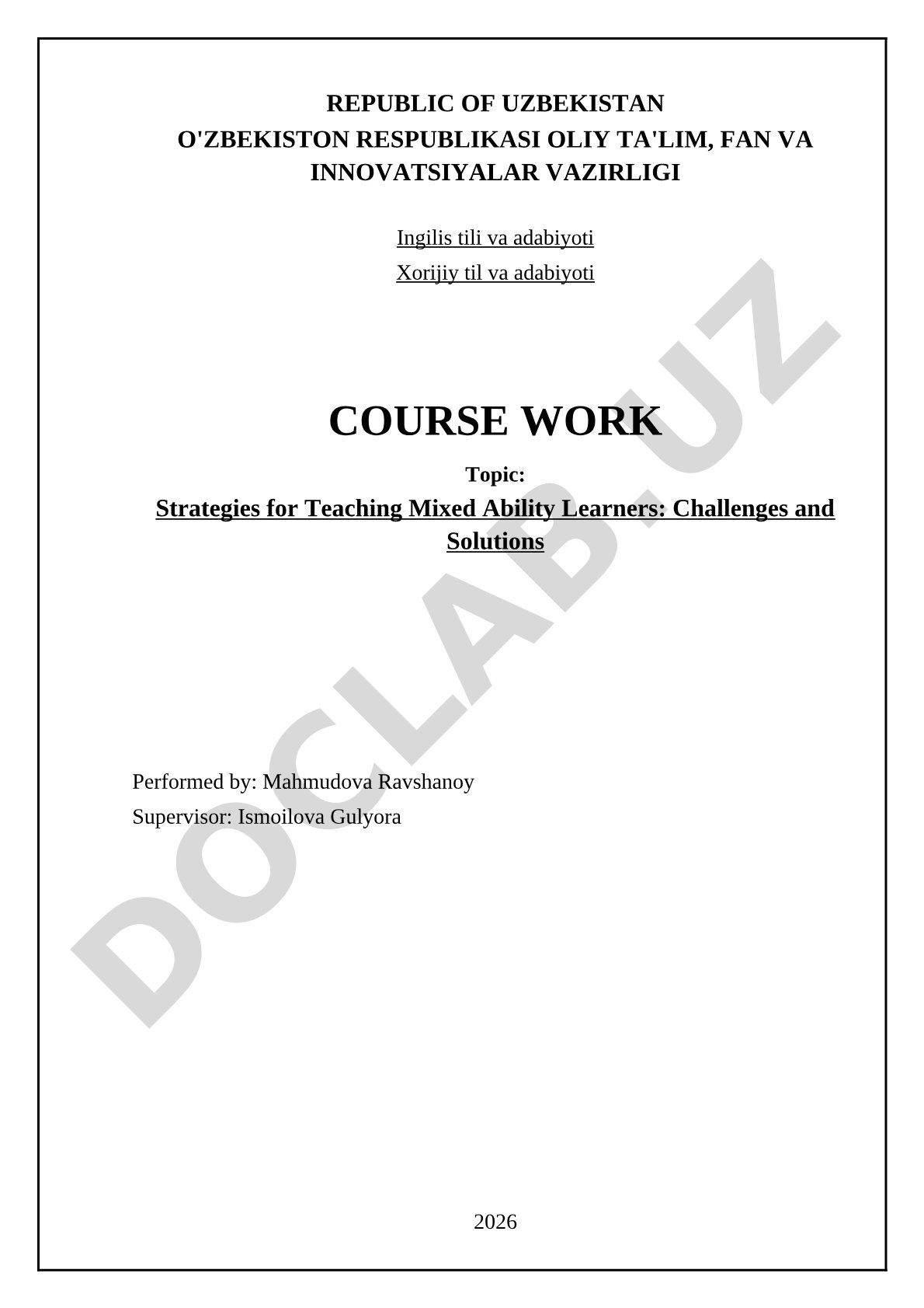 Strategies for Teaching Mixed Ability Learners: Challenges and Solutions