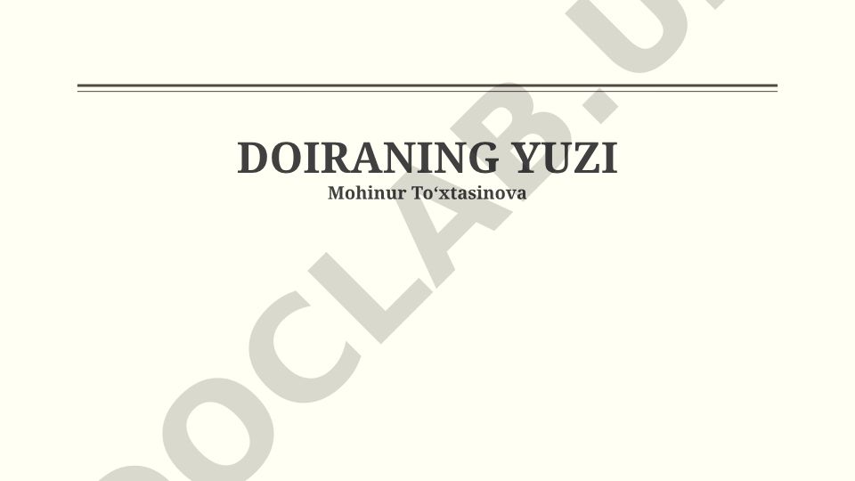 Doira va uning yuzini hisoblash
