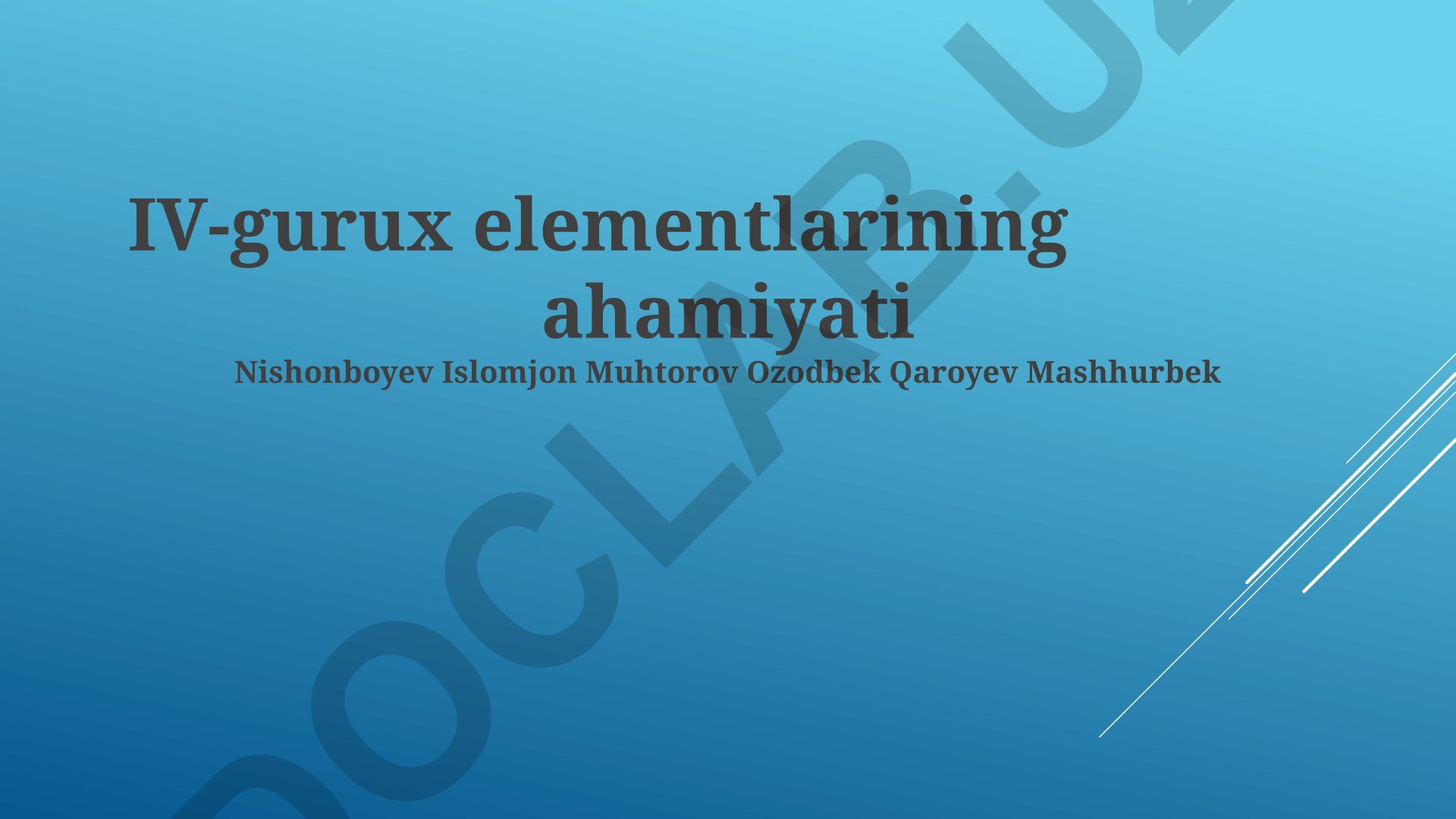 IV-gurux elementlarining ahamiyati va zamonaviy texnologiyalardagi qo'llanilishi