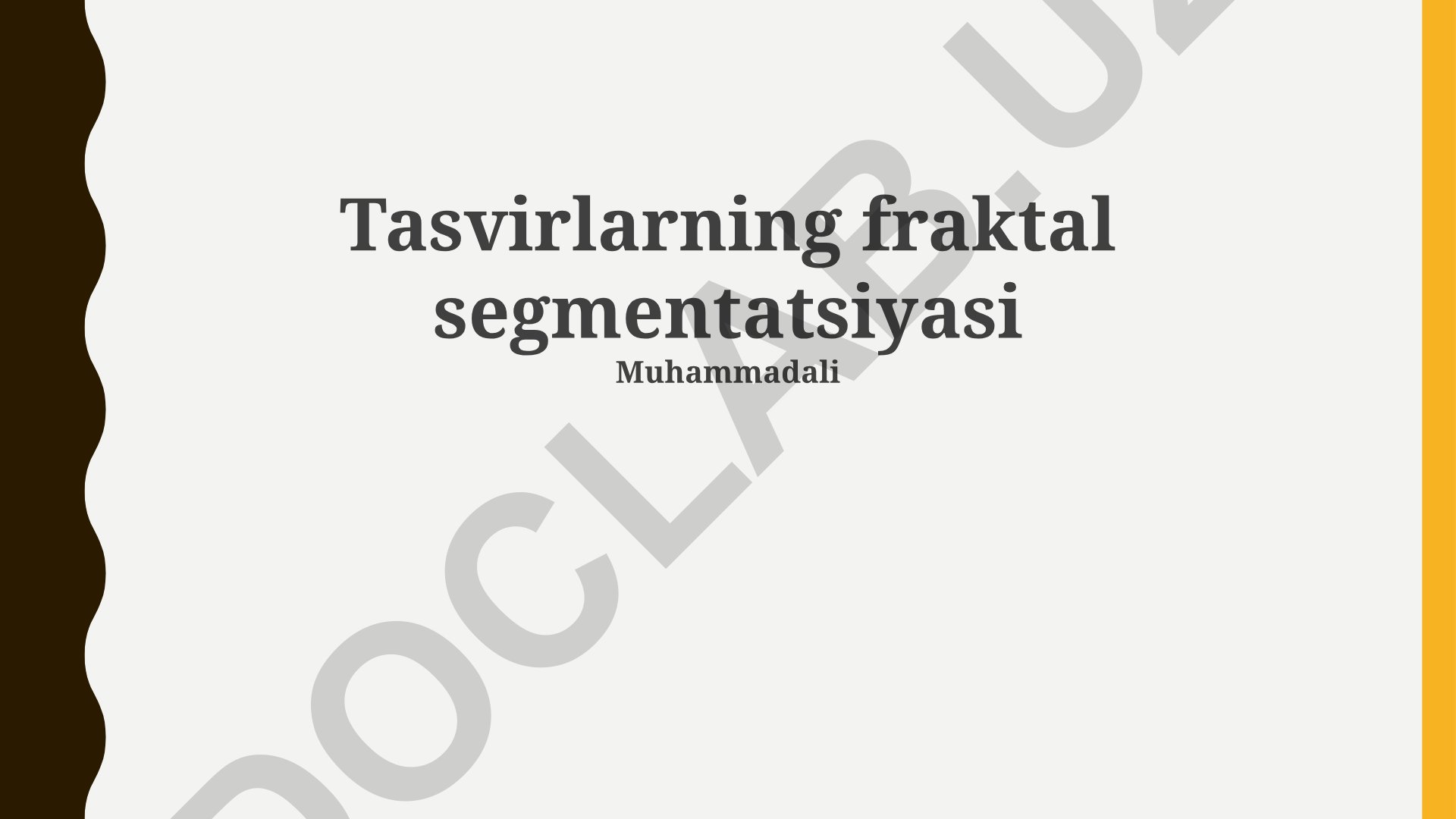 Tasvirlarning fraktal segmentatsiyasi