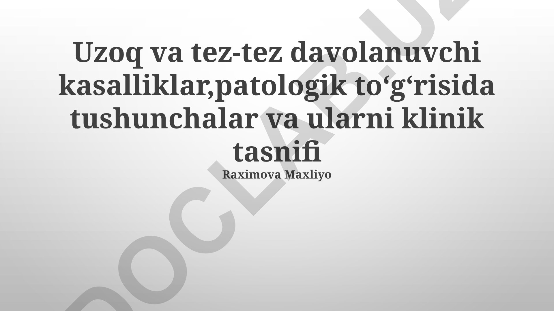 Surunkali va tez-tez davolanadigan kasalliklar va patologiyalar