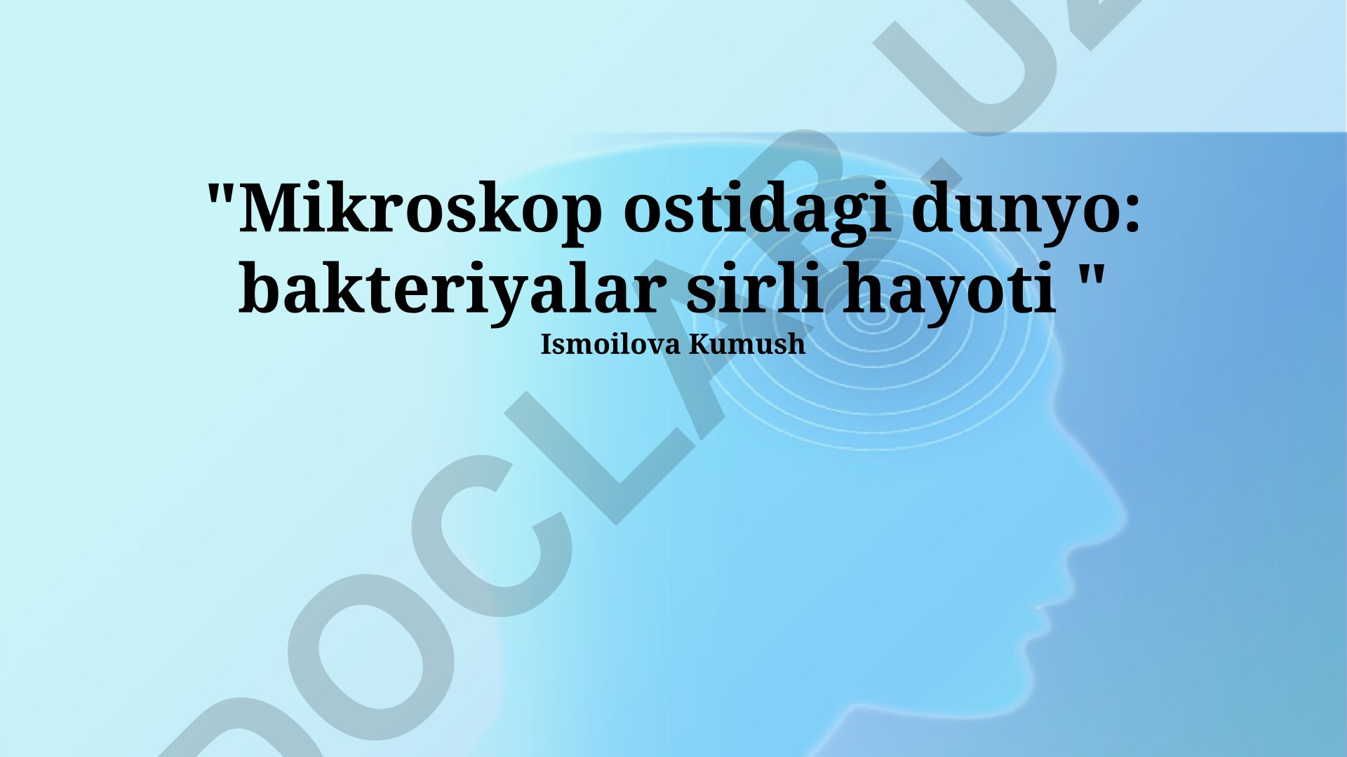 Mikroskop ostidagi dunyo: bakteriyalar sirli hayoti