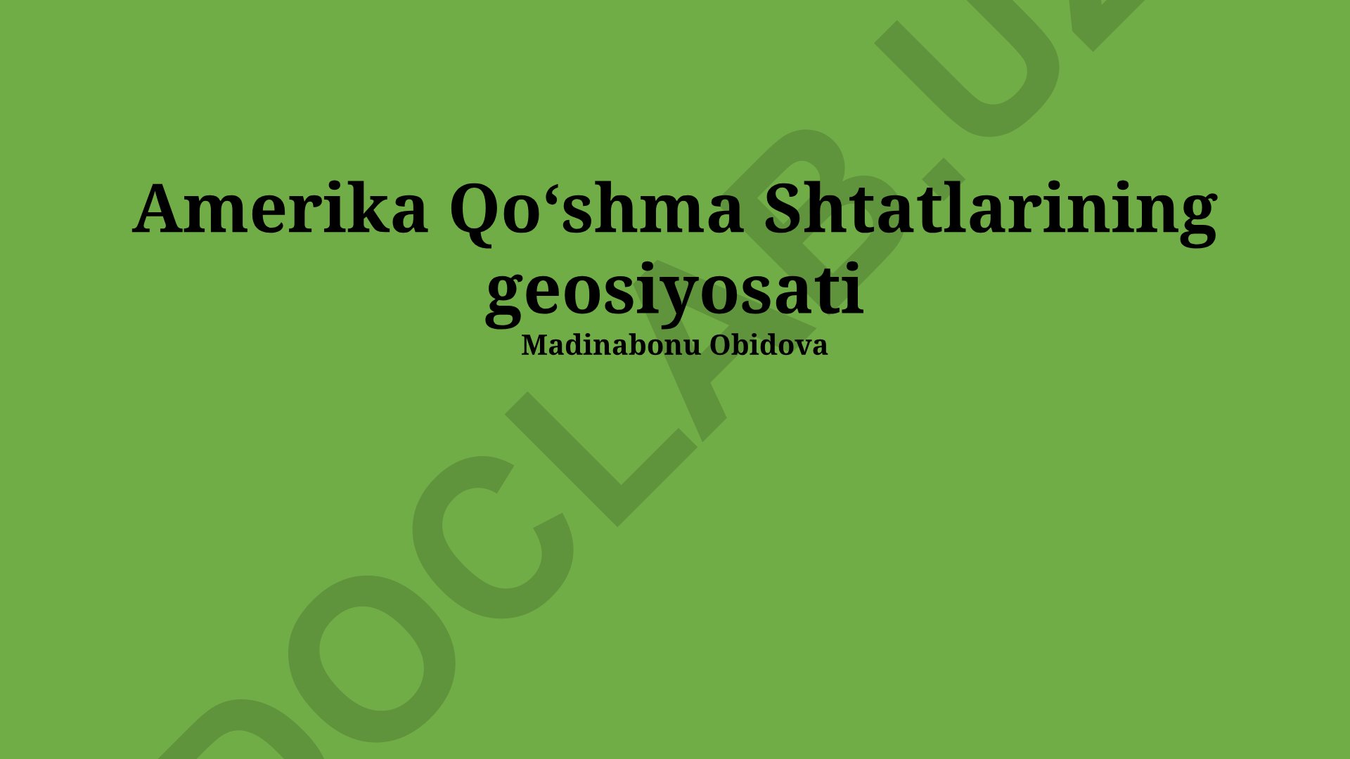 Amerika Qoʻshma Shtatlarining geosiyosati