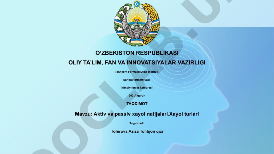 Aktiv va passiv xayol natijalari. Xayol turlari