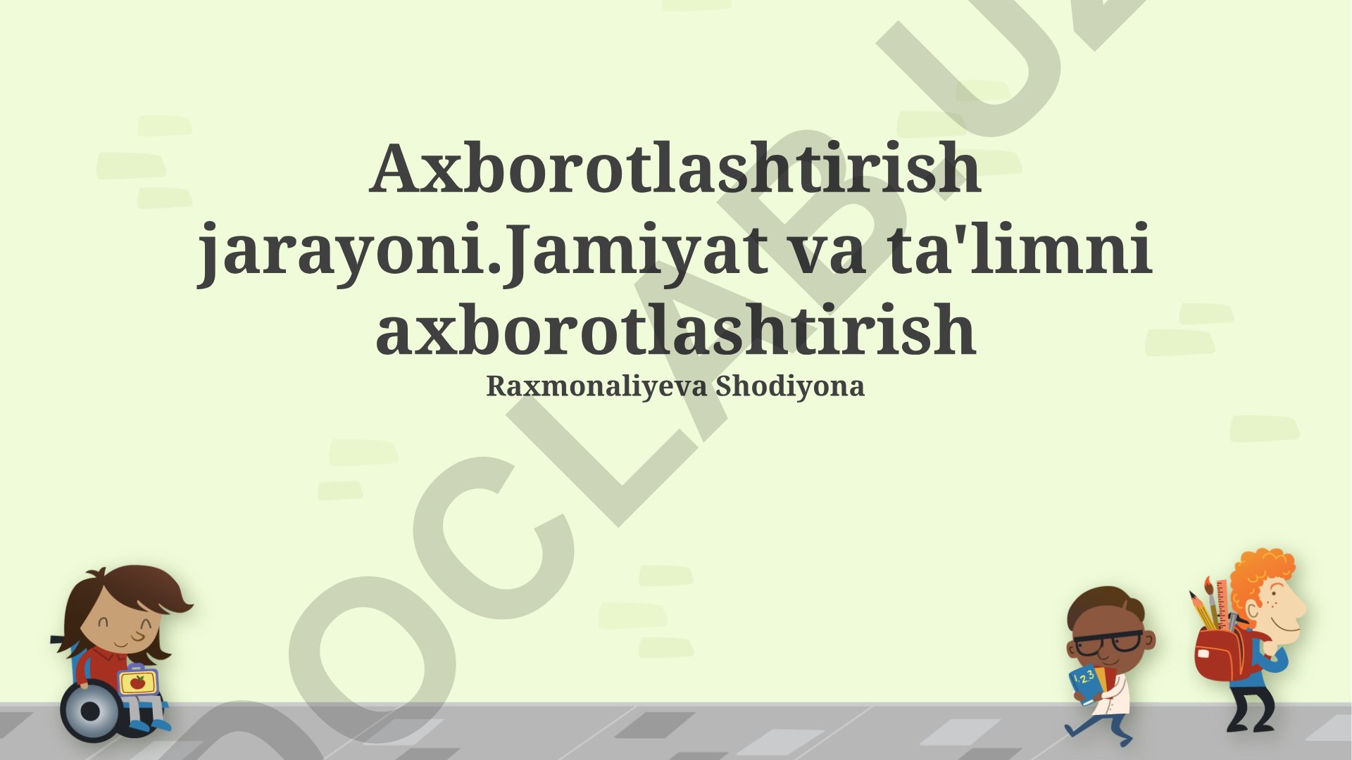 Axborotlashtirish jarayoni: jamiyat va ta'lim