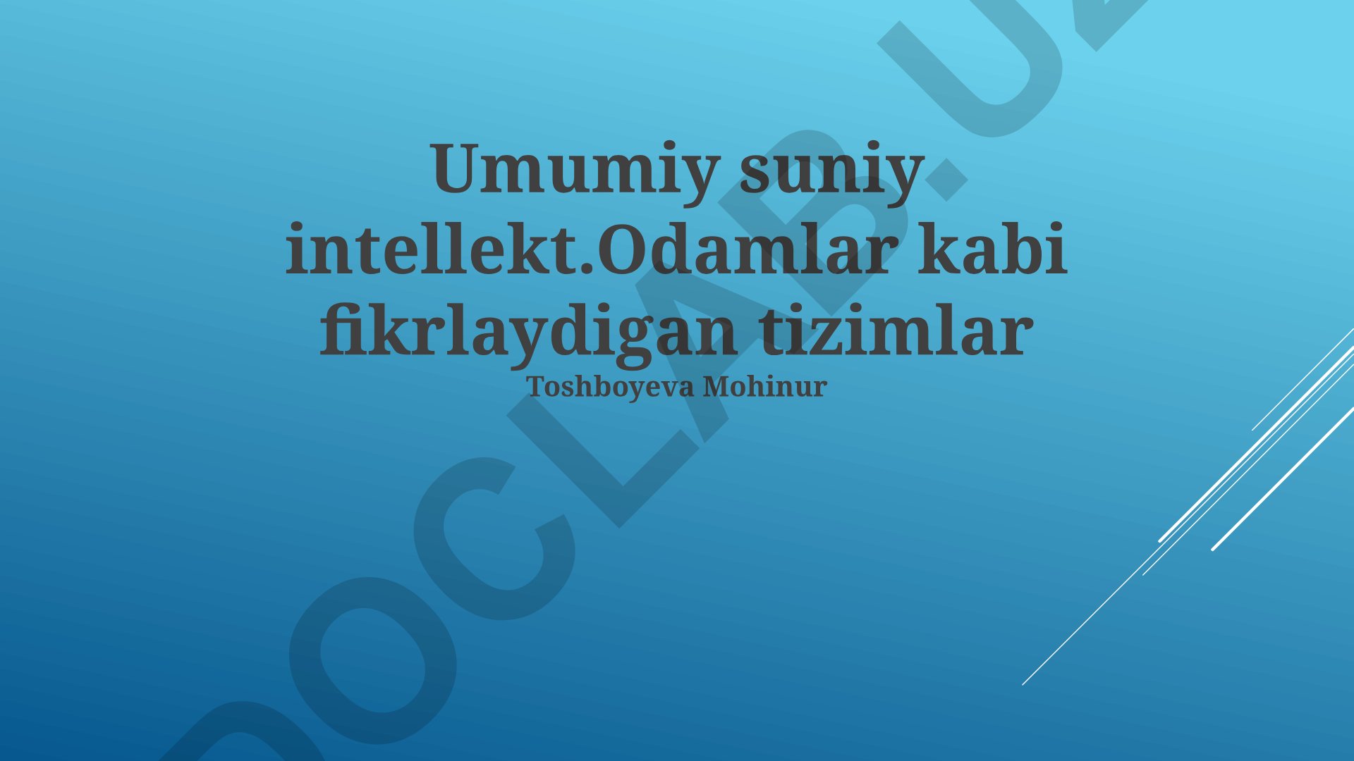 Umumiy sun'iy intellekt: ta'rif, imkoniyatlar va kelajak istiqbollari