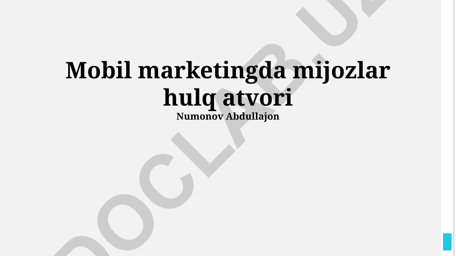 Mobil marketingda mijozlar xulq-atvori va strategiyalar