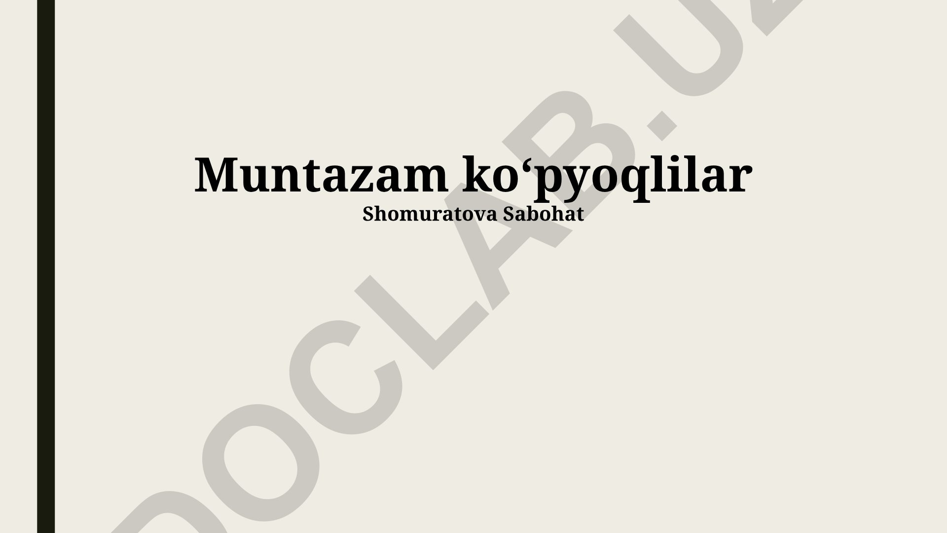 Muntazam ko'pburchaklar va ularning xossalari