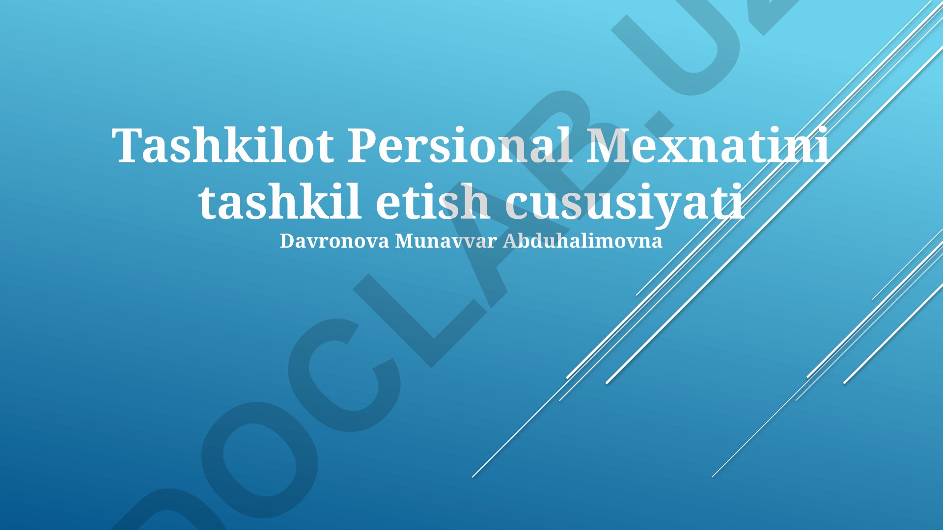 Kadrlar boshqaruvi tizimi va xodimlarni rivojlantirish