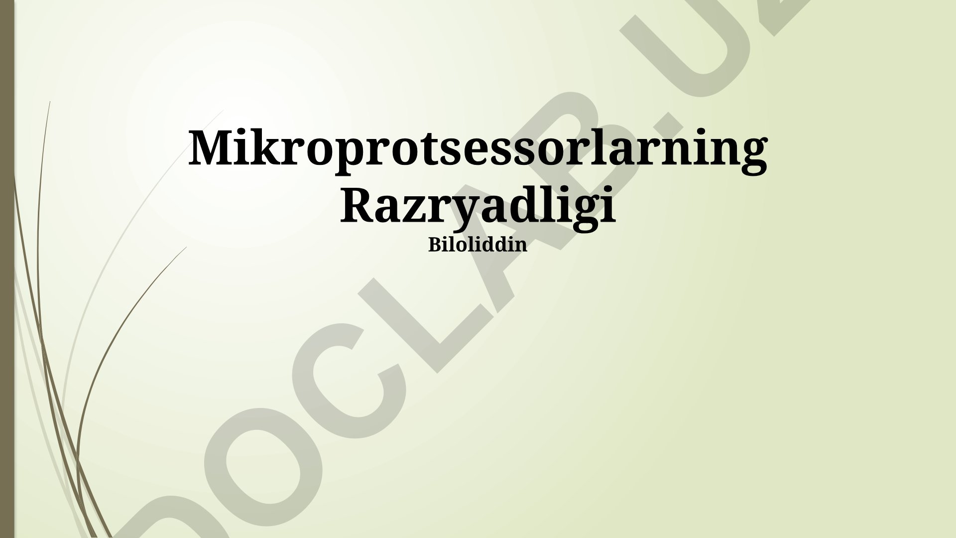 Mikroprotsessorlarning razryadligi va bitlilik turlari