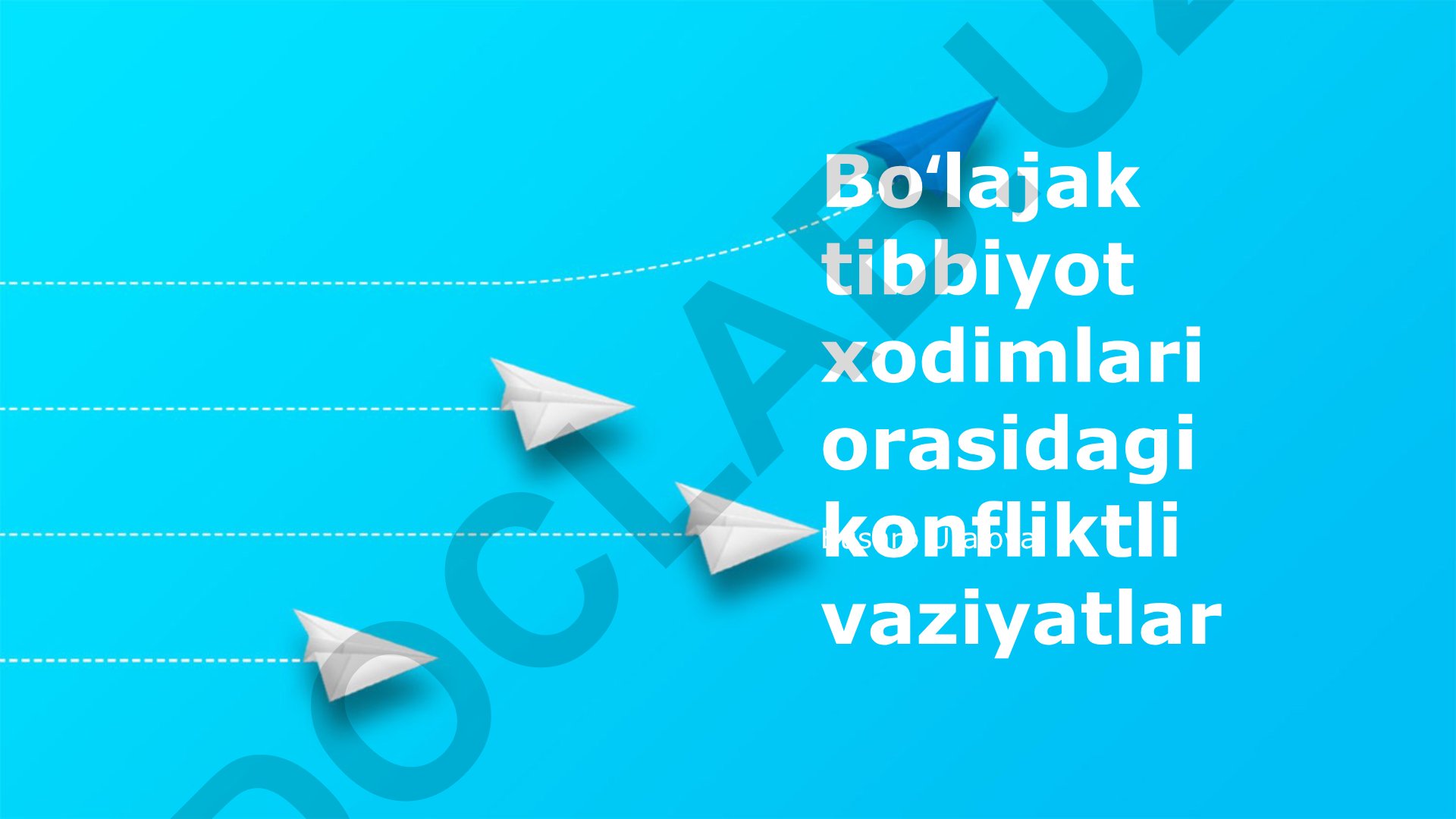 Boʻlajak tibbiyot xodimlari orasidagi konfliktli vaziyatlar va ularni hal etish yoʻllari