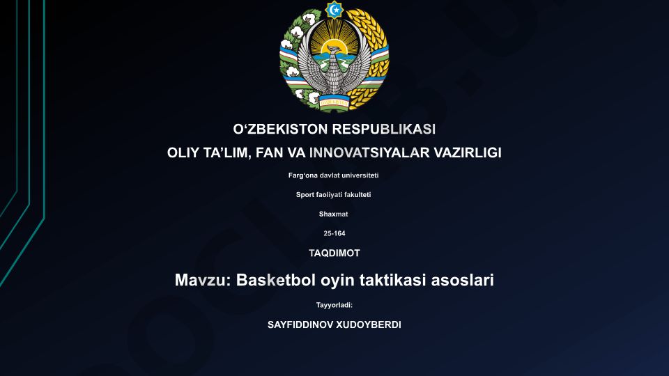 Basketbol oyin taktikasi asoslari