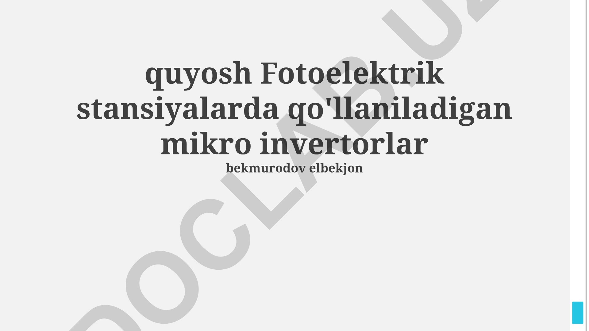 Quyosh fotoelektrik stansiyalarida mikro invertorlarning qo'llanilishi