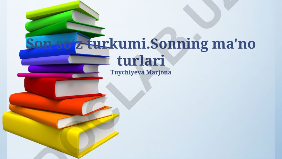 Son soʻz turkumi va sonlarning ma'no turlari