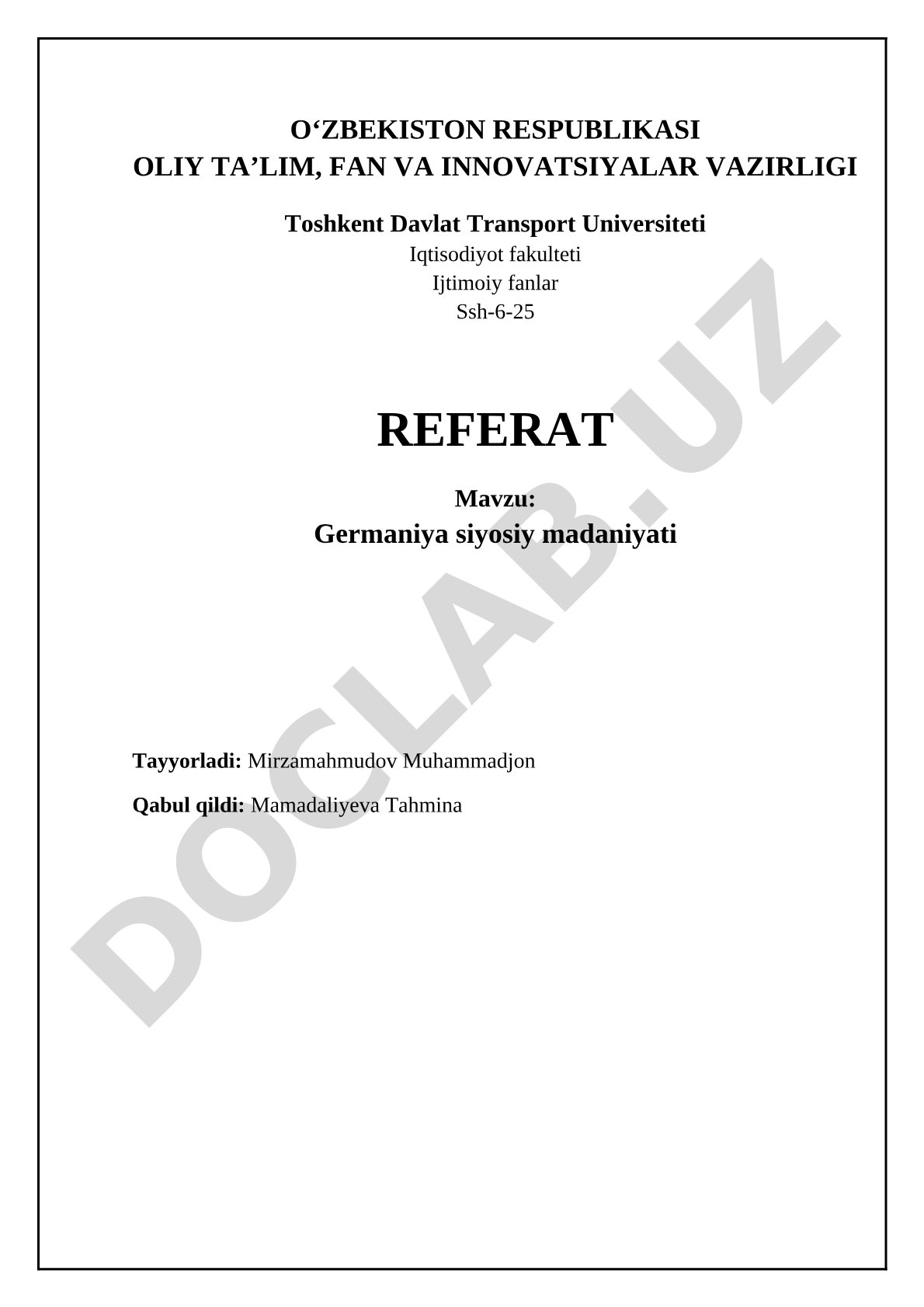 Germaniya siyosiy madaniyati