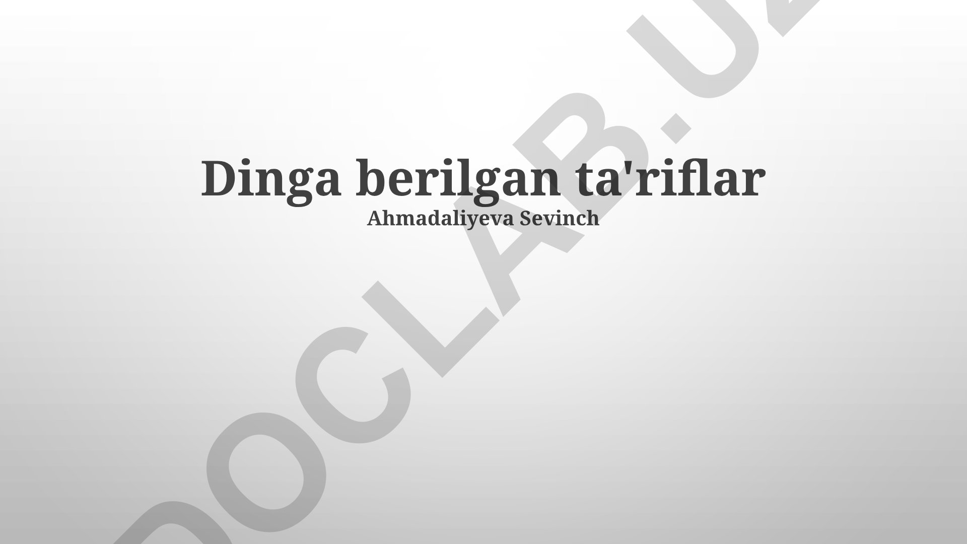 Ta'riflarning ahamiyati va turlari