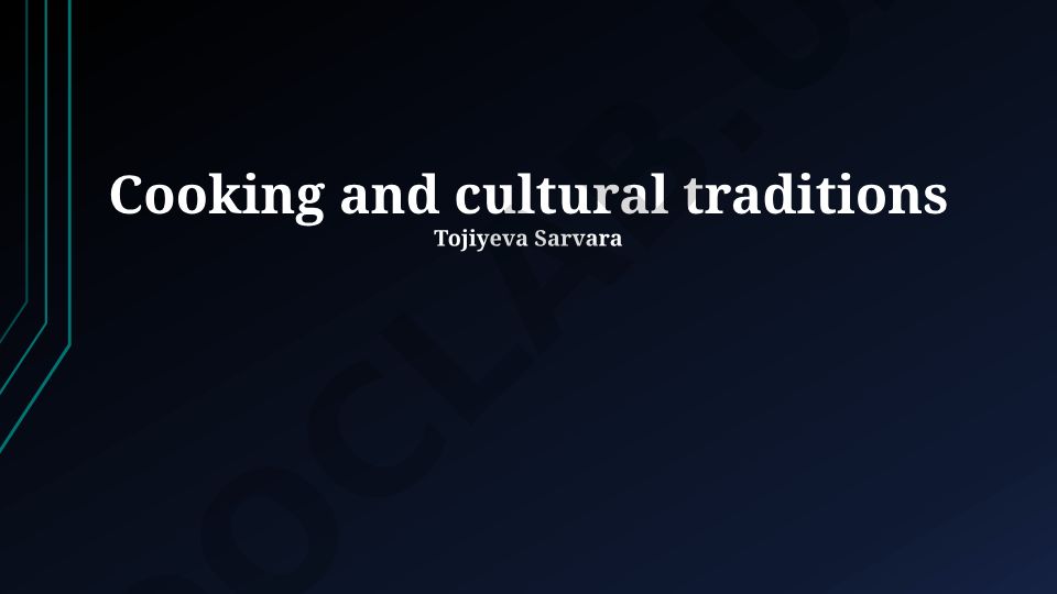 Cooking and cultural traditions