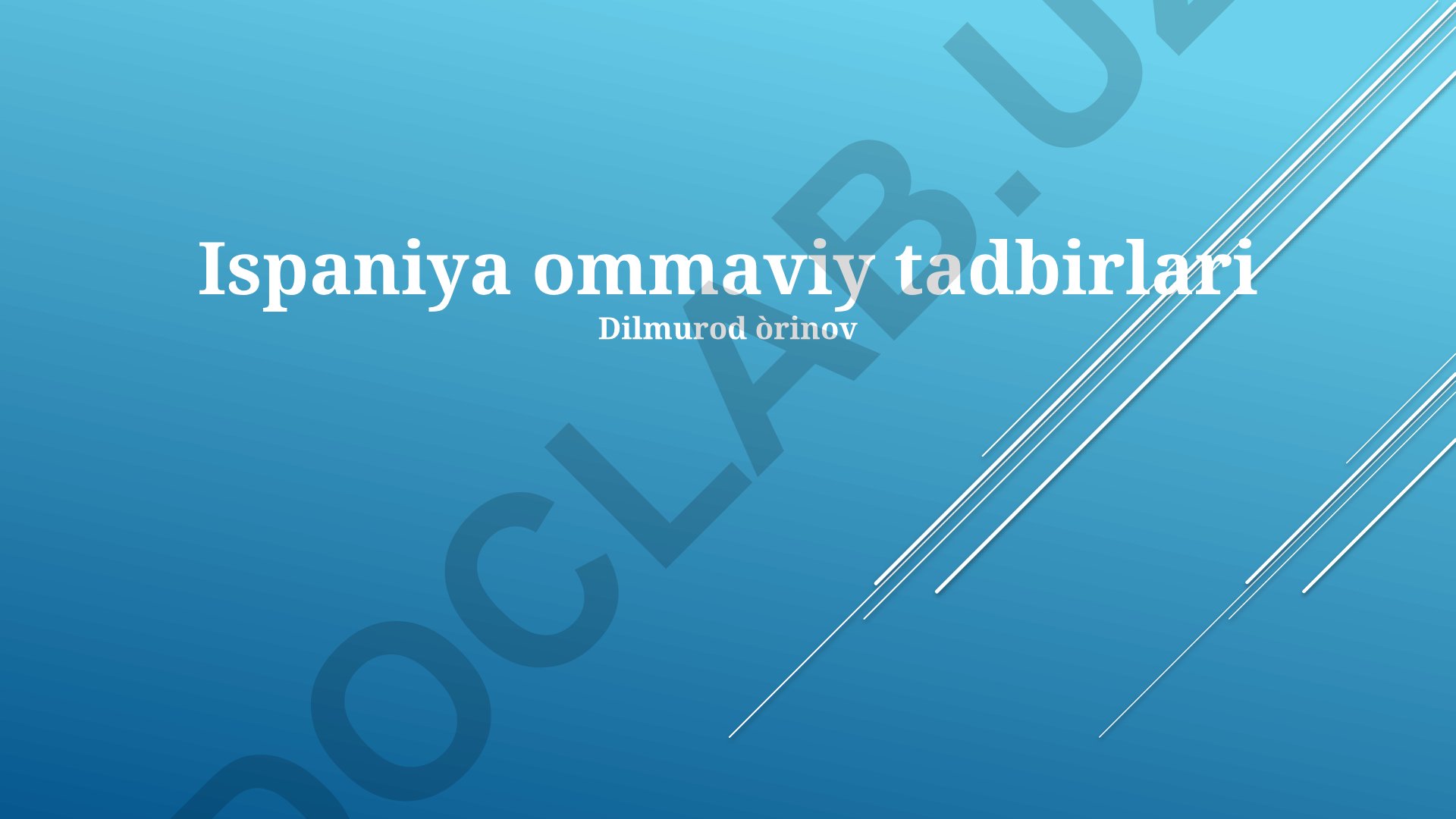 Ispaniya va O'zbekistonda ommaviy tadbirlar va festivallar