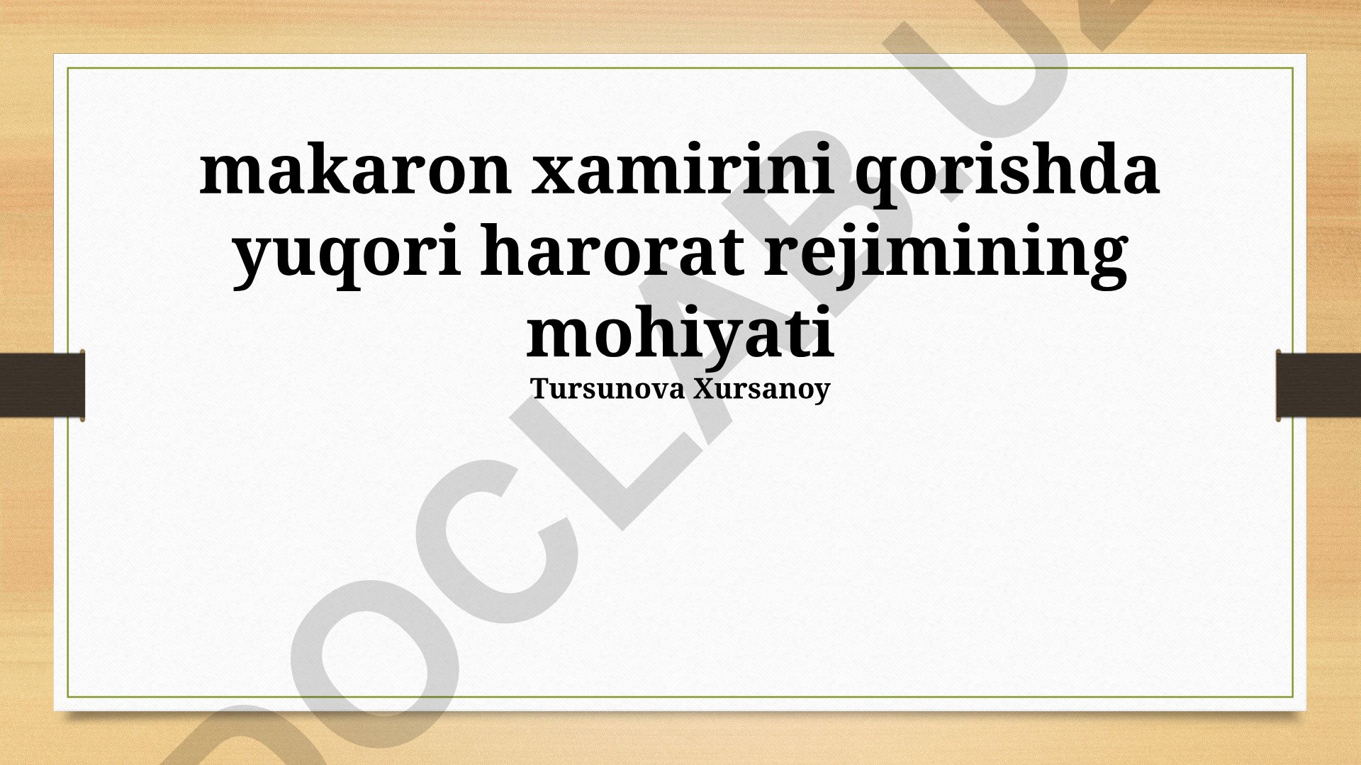 Makaron xamirini qorishda yuqori harorat rejimining mohiyati
