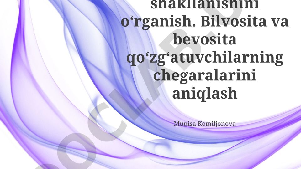 Shartli reflekslarning shakllanishi va qo'zg'atuvchilar chegaralarini aniqlash
