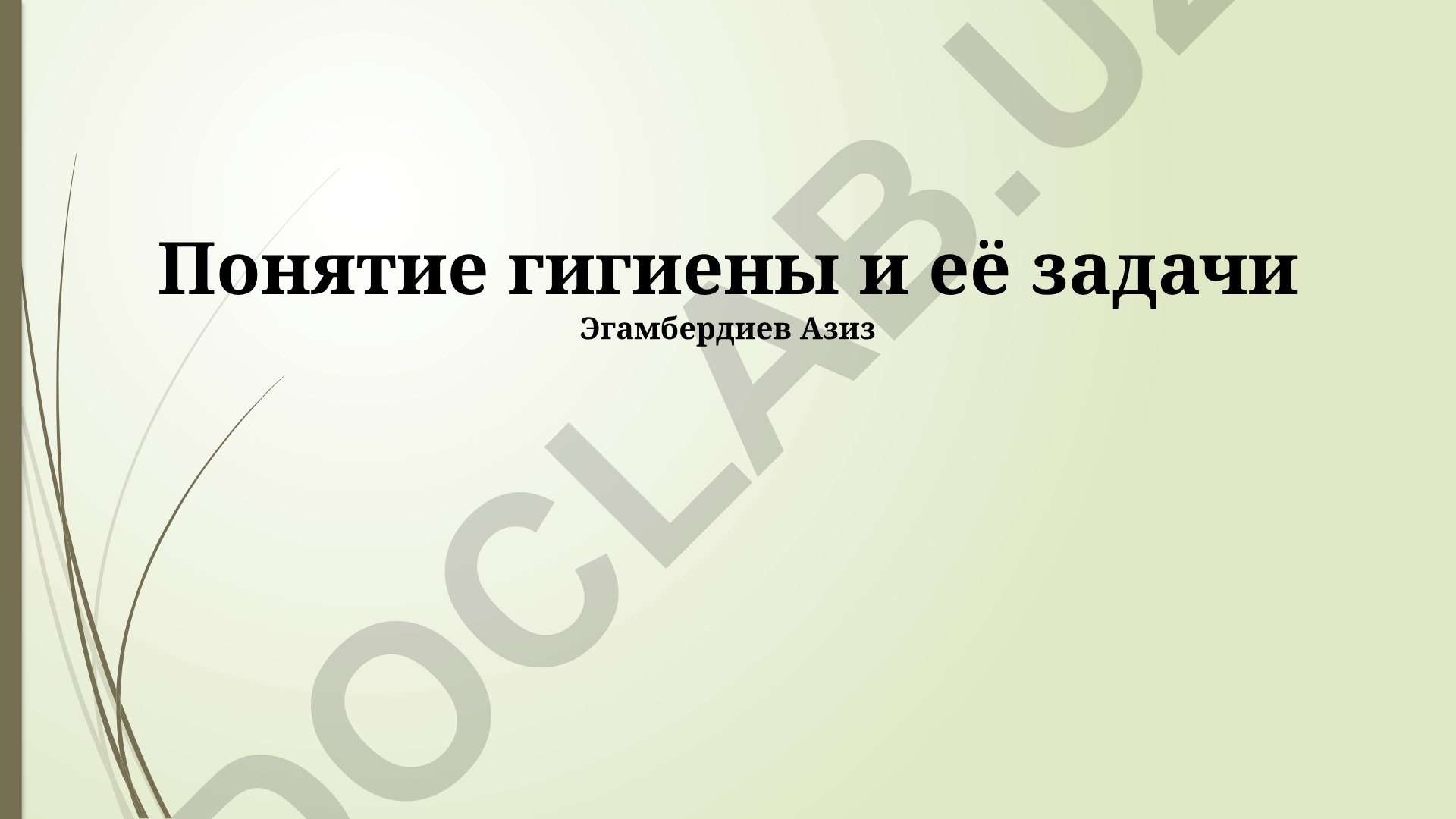 Понятие гигиены и её задачи