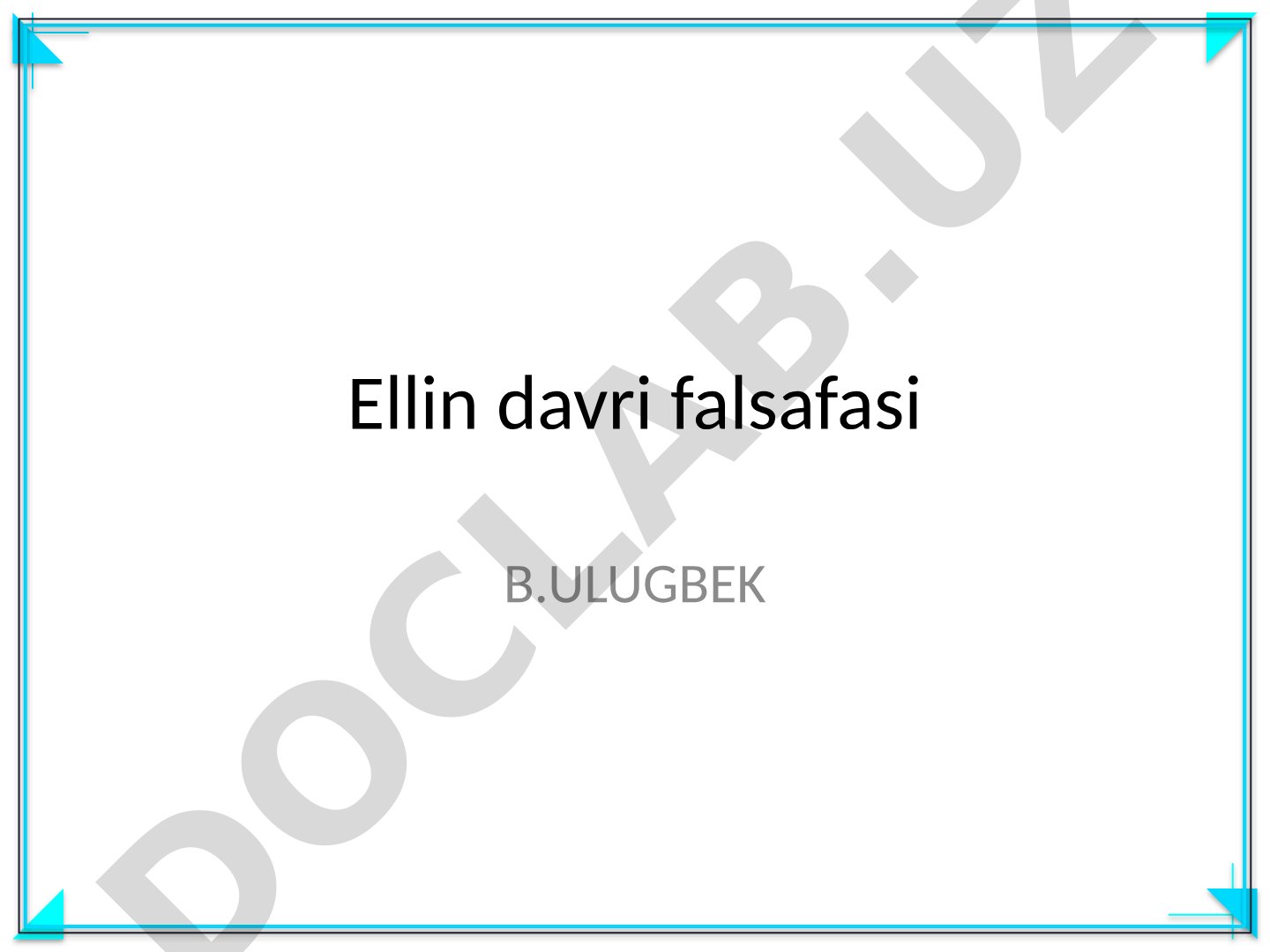 Ellin davri falsafasi