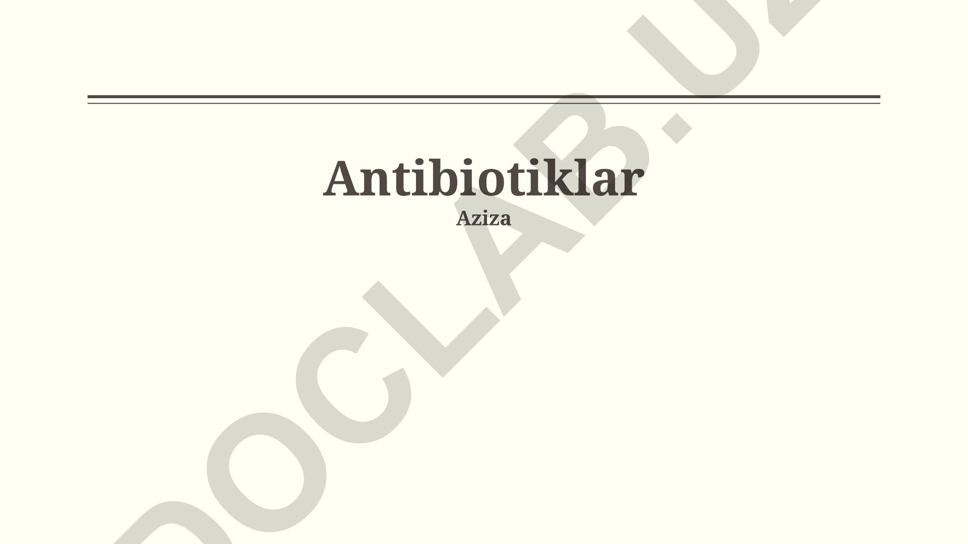 Antibiotiklar: qoʻllanilishi, taʼsiri va chidamlilik