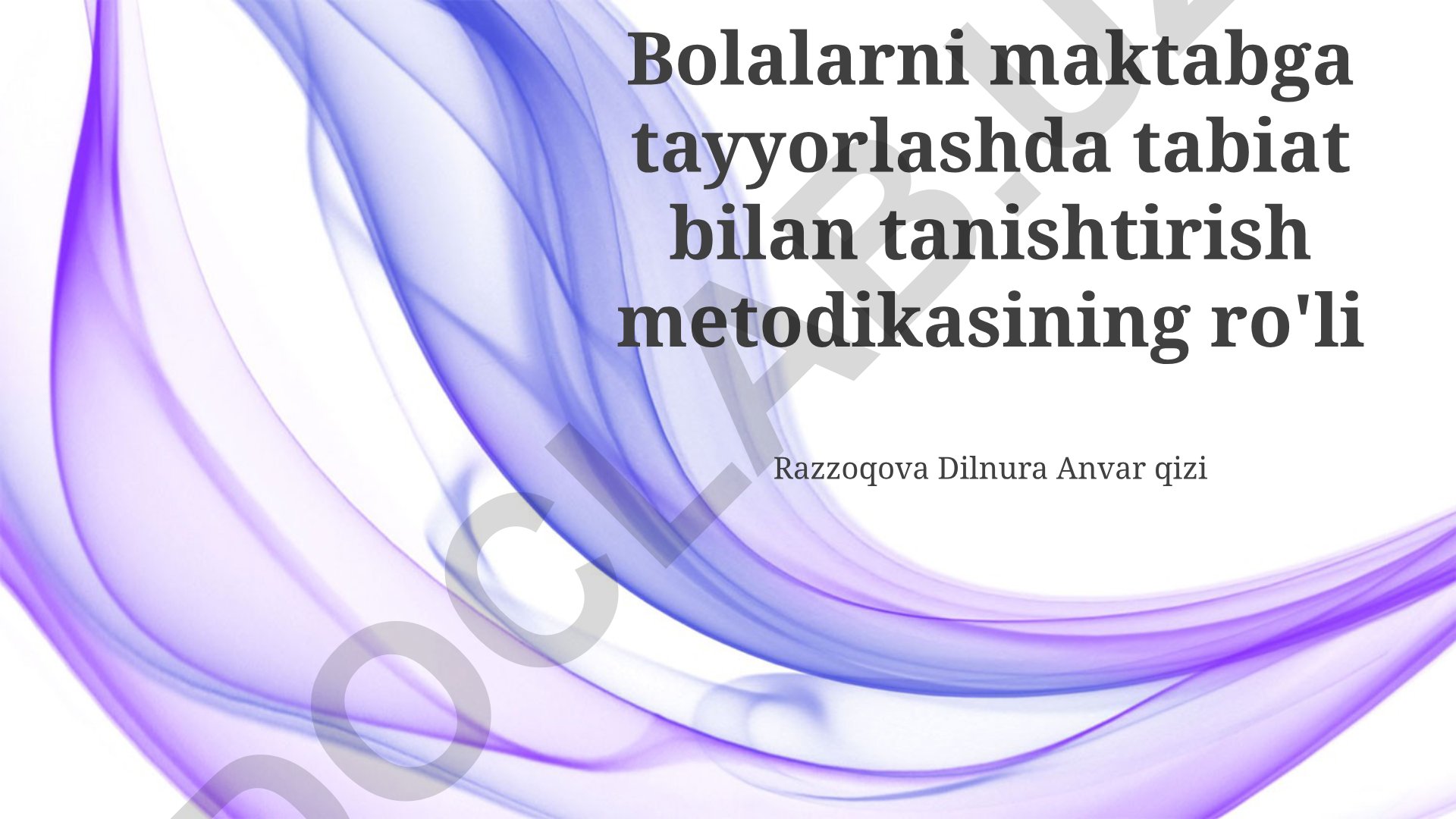 Bolalarni maktabga tayyorlashda tabiat bilan tanishtirish metodikasining ro'li