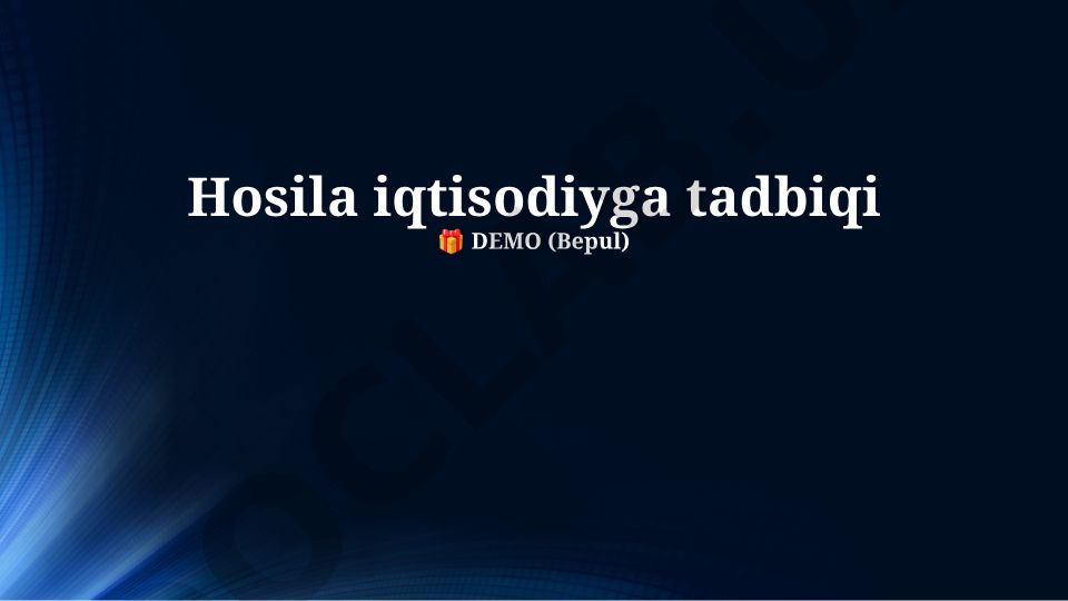 Hosila iqtisodiyotda qo'llanilishi va marginal tahlil