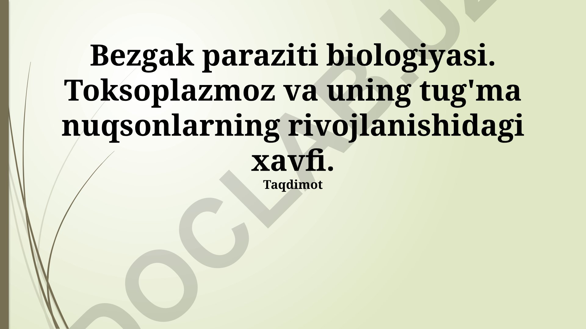 Toksoplazmoz va tug'ma nuqsonlar rivojlanishidagi xavfi
