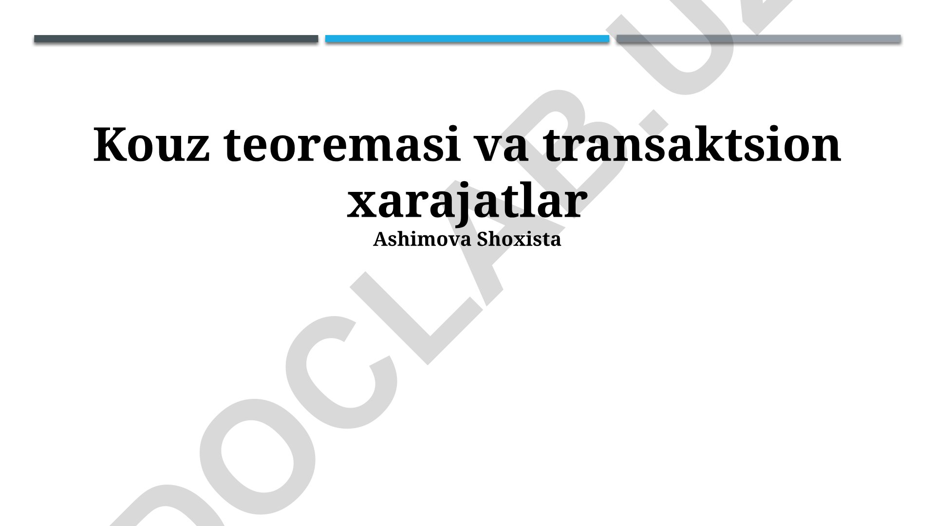 Kouz teoremasi va transaktsion xarajatlar