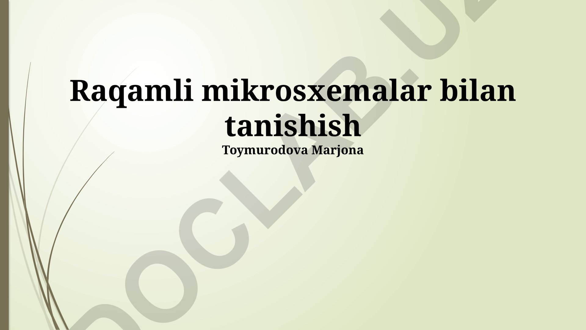 Raqamli mikrosxemalar bilan tanishish