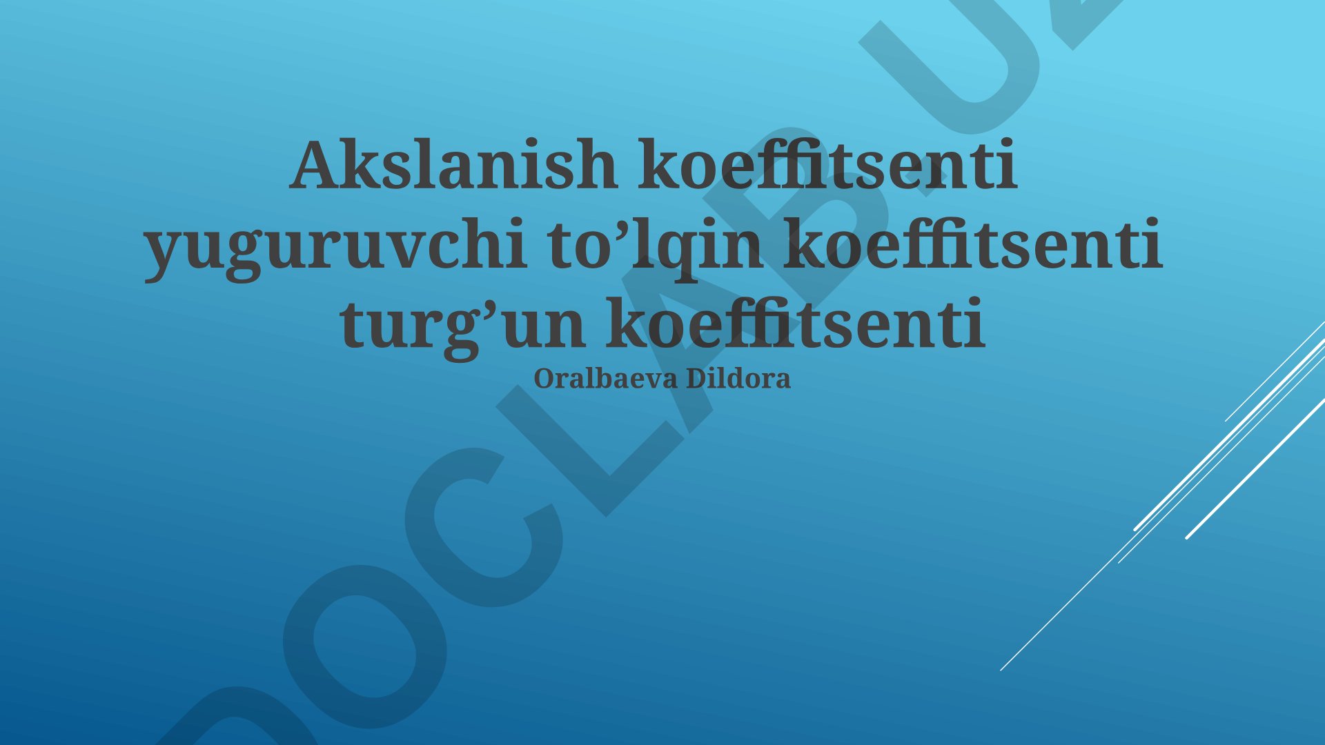 Aks ettirish, yuguruvchi va turg'un to'lqin koeffitsientlari