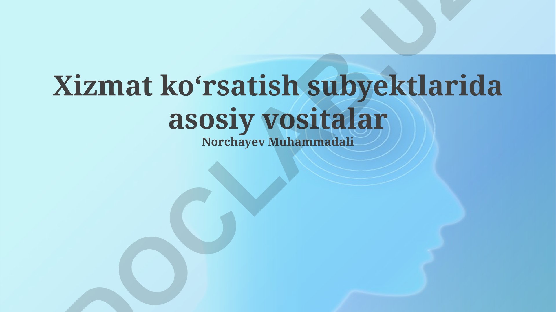 Xizmat ko'rsatish subyektlarida asosiy vositalar