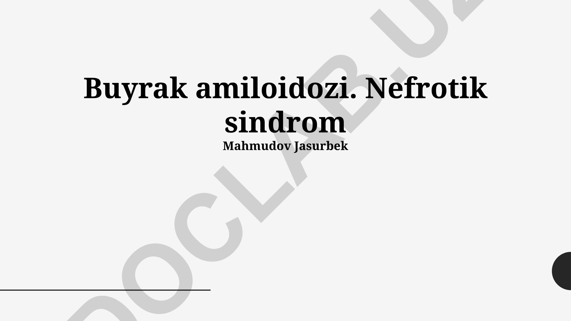 Buyrak amiloidozi va nefrotik sindrom