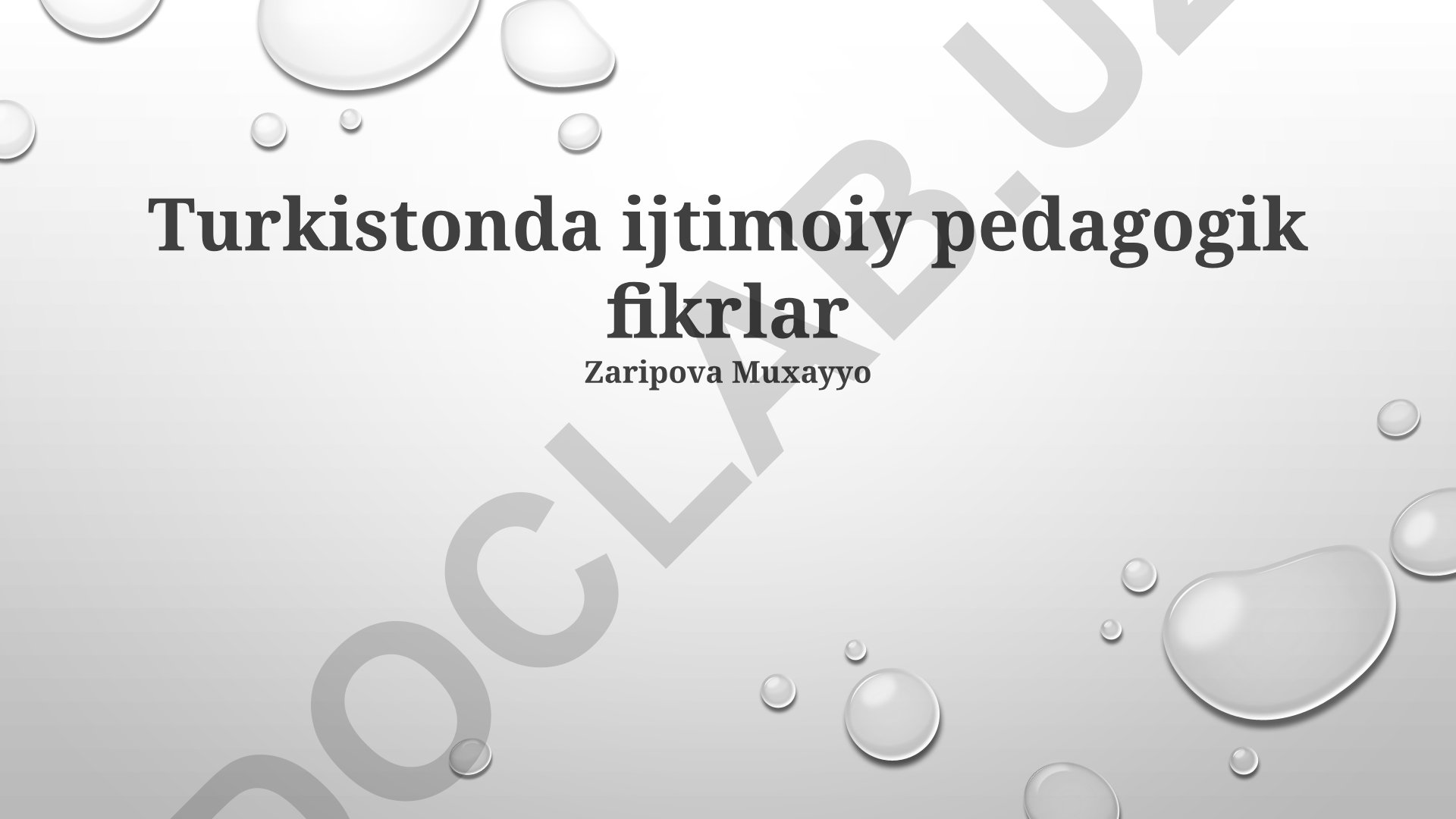 Turkistonda ijtimoiy pedagogik fikrlar tarixi va muammolari