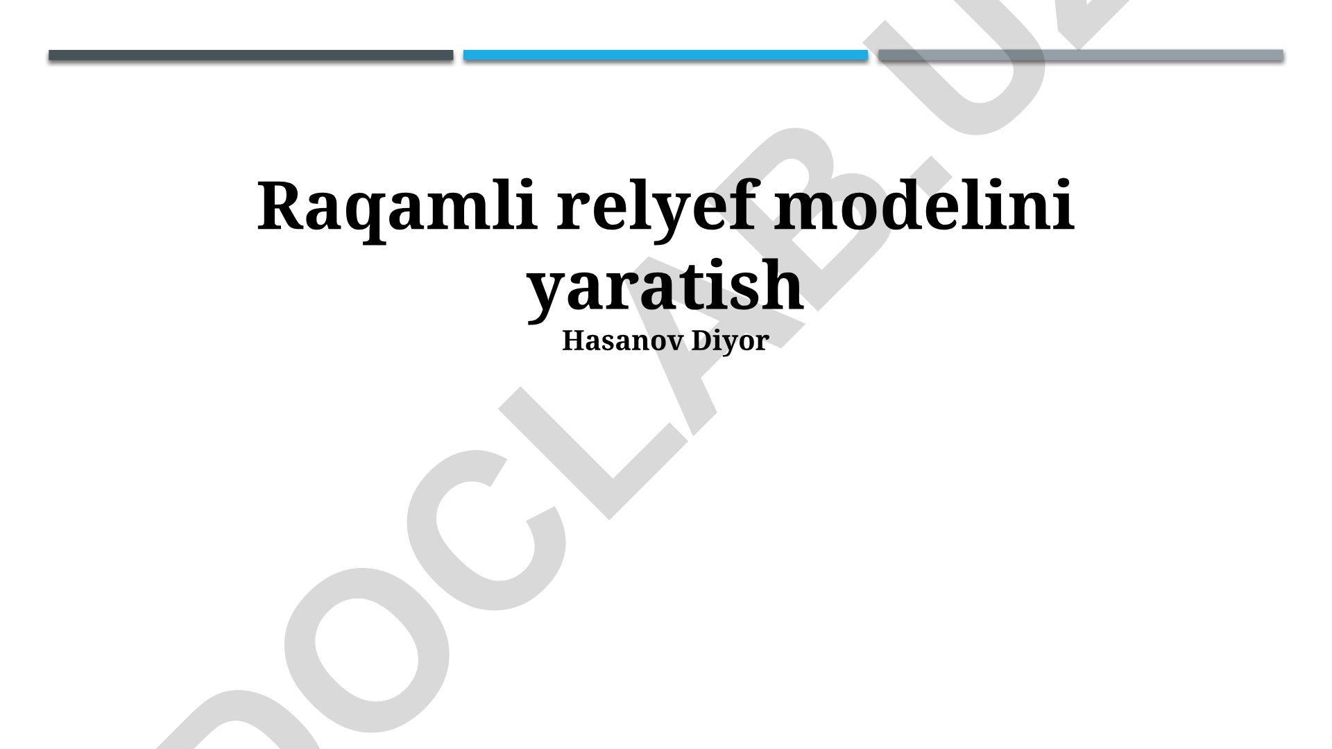 Raqamli relyef modelini yaratish