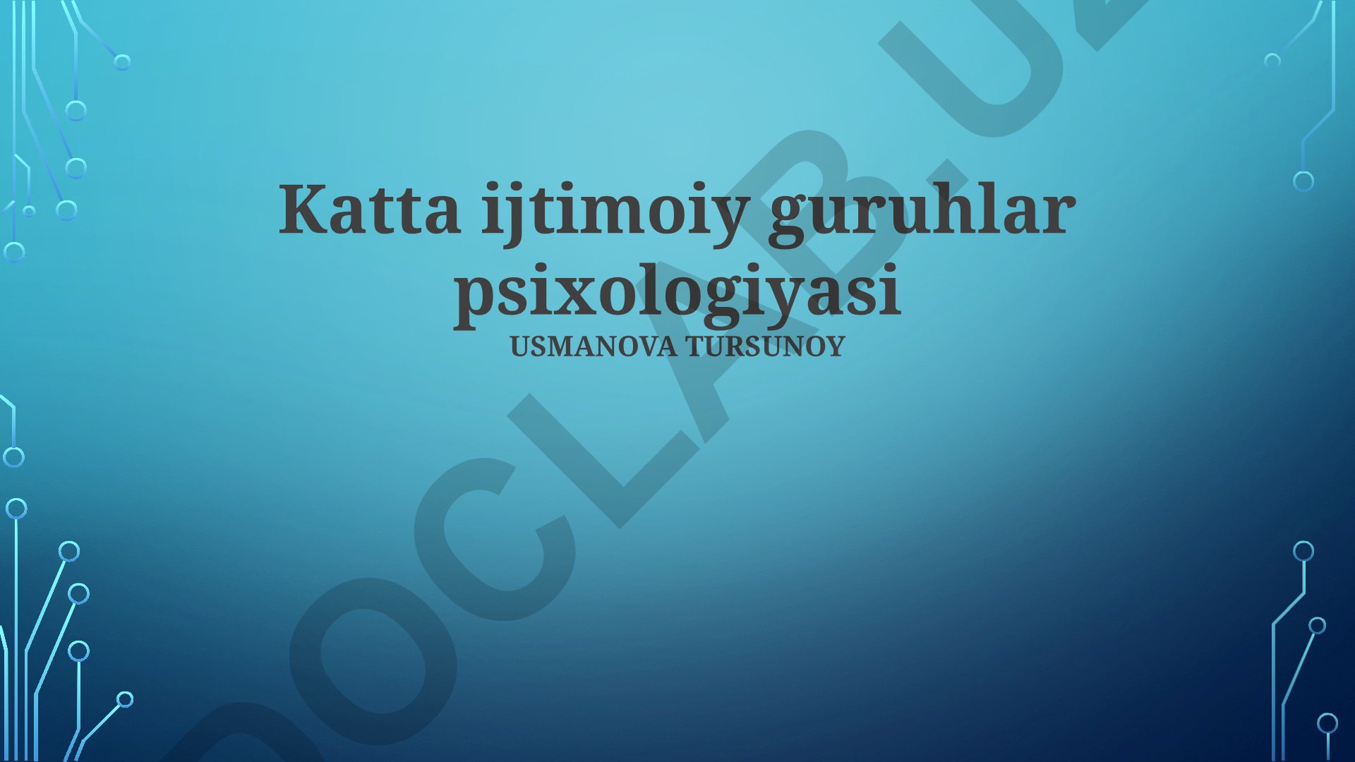 Katta ijtimoiy guruhlar psixologiyasi