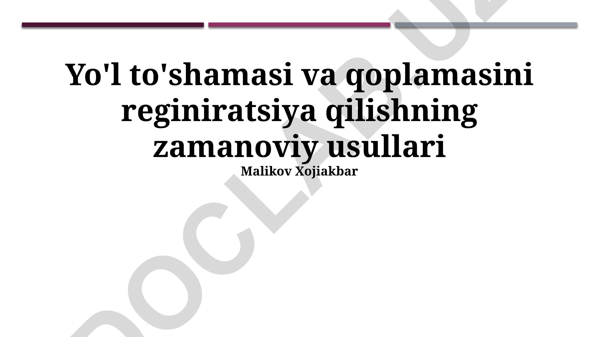 Yo'l to'shamasi va qoplamasini regeneratsiya qilishning zamonaviy usullari