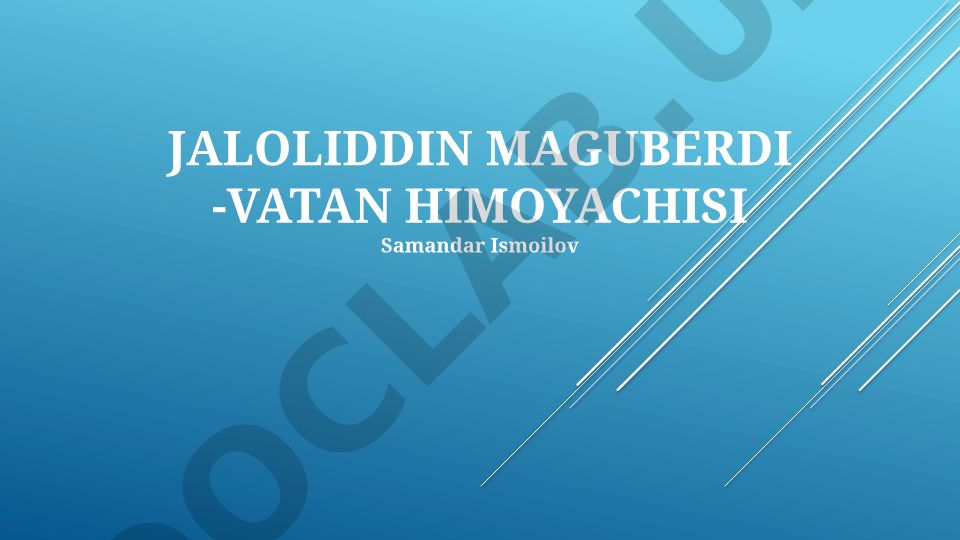 Jaloliddin Manguberdi - Vatan himoyachisi
