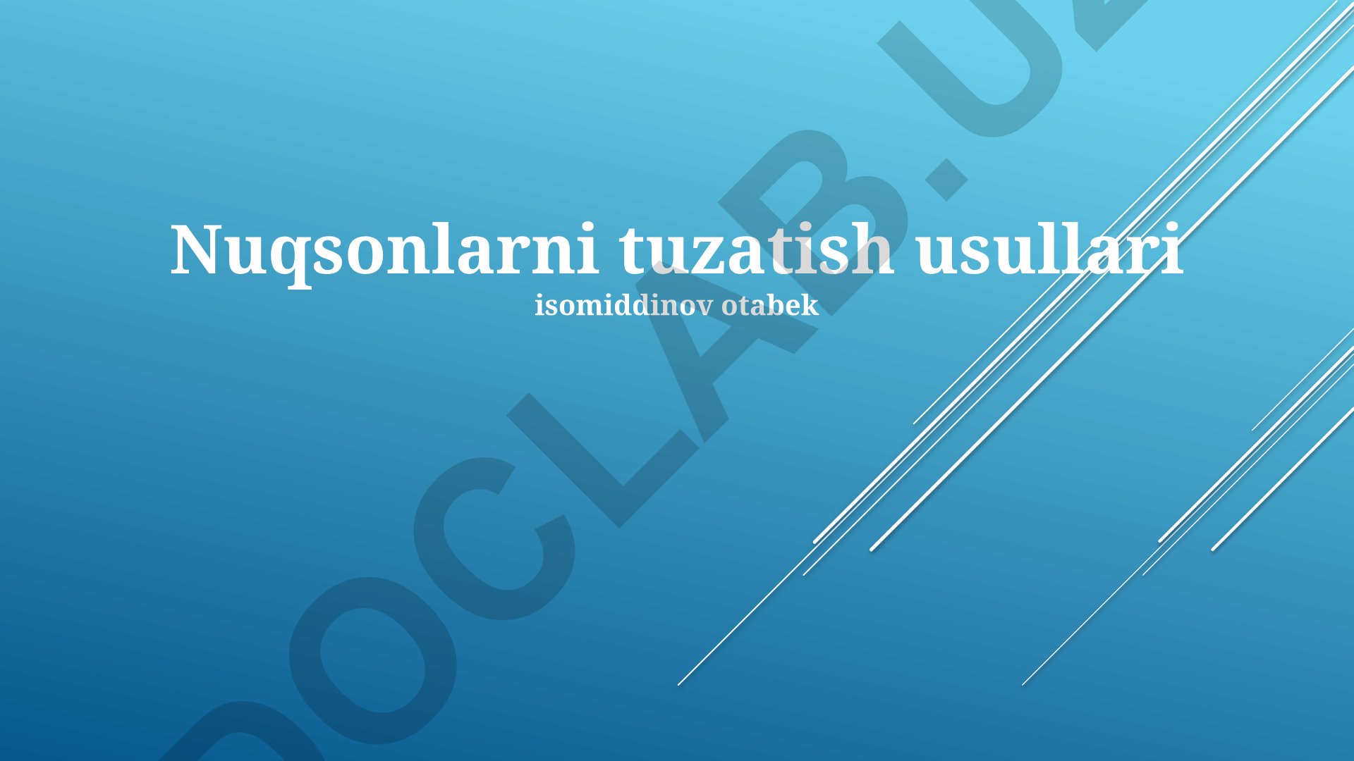 Nuqsonlarni tuzatish usullari va 5S metodikasi