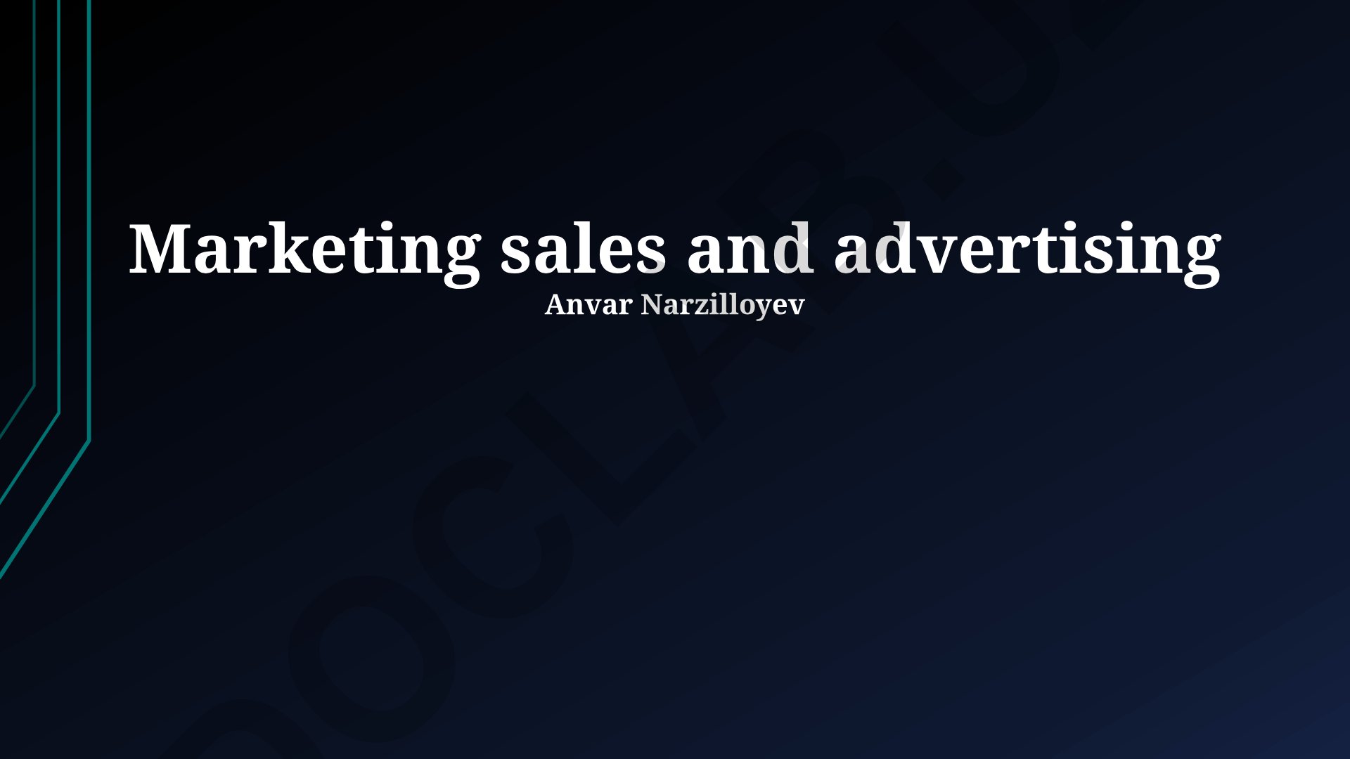 Marketing, Sales and Advertising Strategies