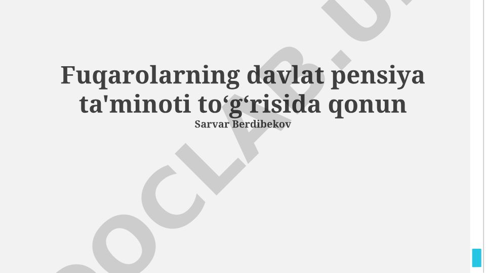 Davlat pensiya ta'minoti toʻgʻrisida qonun