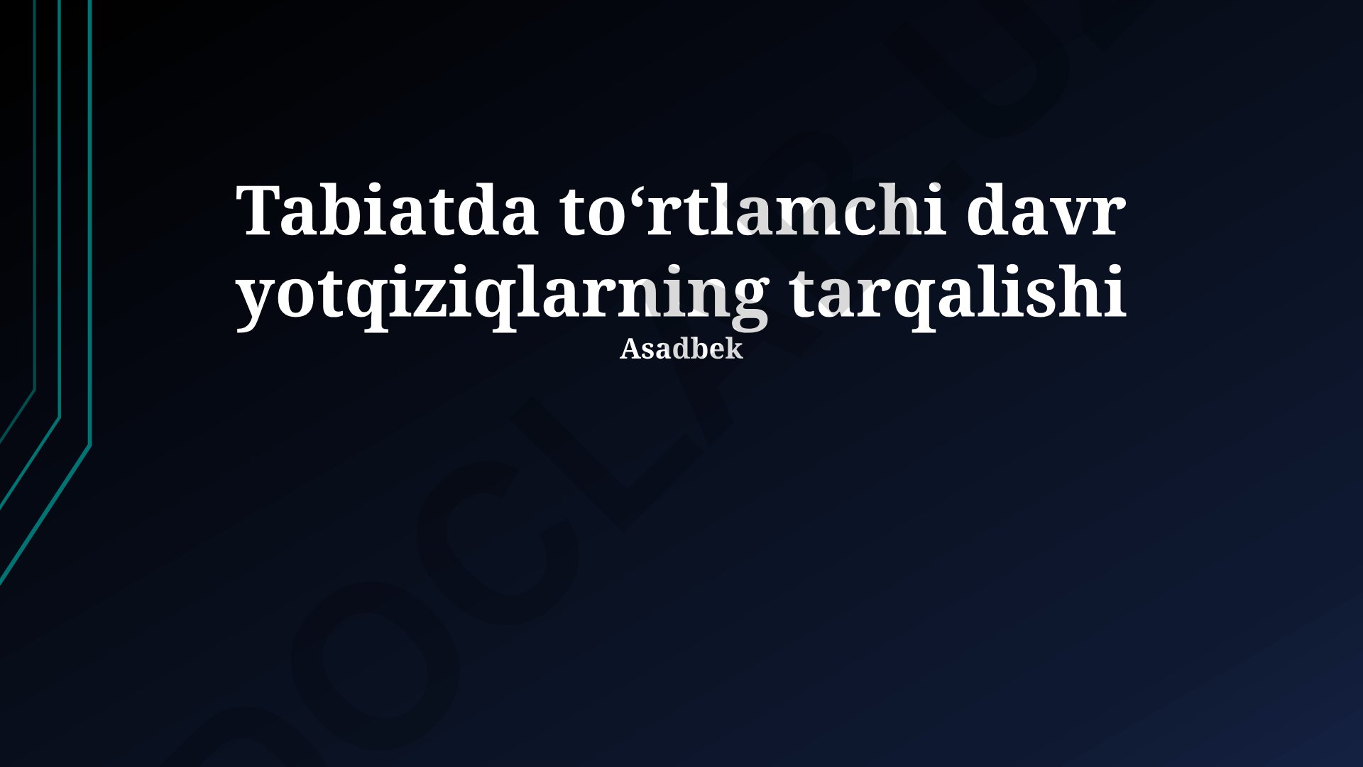 To'rtlamchi davr yotqiziqlarining tarqalishi va xususiyatlari