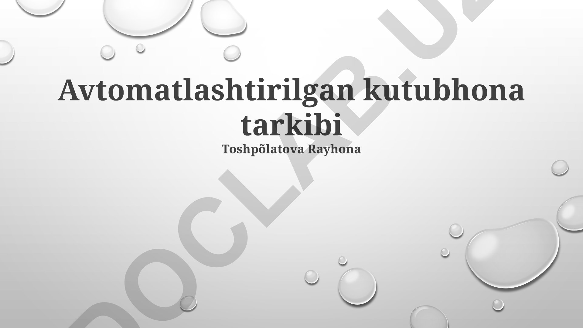 Avtomatlashtirilgan kutubxona inventarizatsiyasi tizimlari