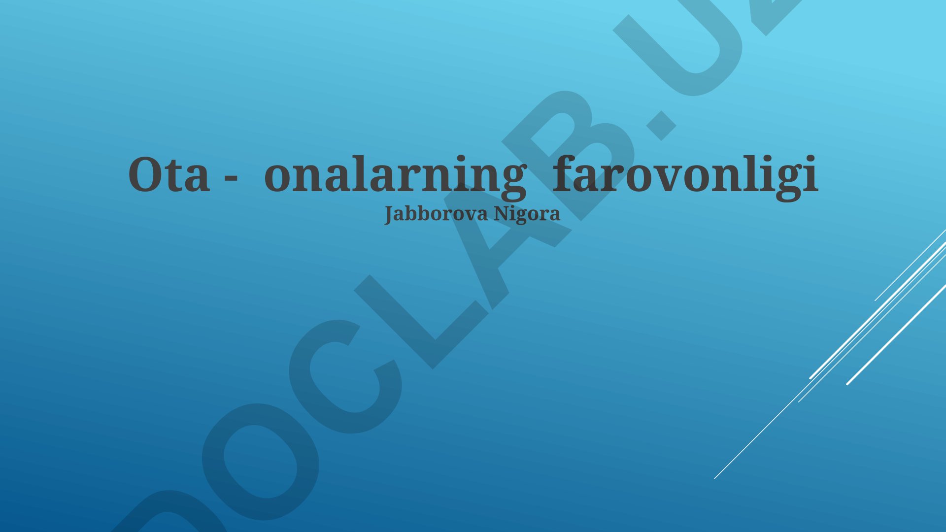 Onalarning farovonligi va uni yaxshilash strategiyalari